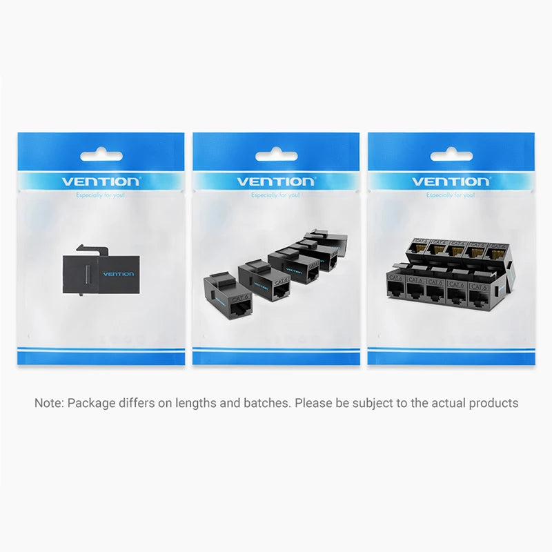 Vention RJ45 Connector Cat6 Cat5e Ethernet Cable Extender Adapter Female to Female Extension for Ethernet Cable RJ45 Coupler