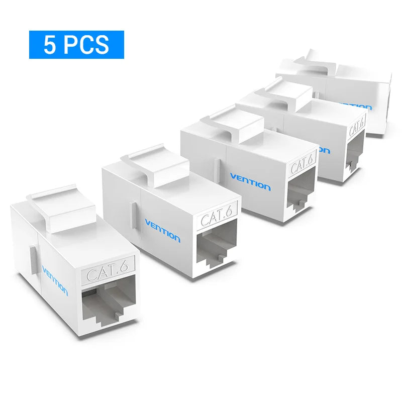 Vention RJ45 Connector Cat6 Cat5e Ethernet Cable Extender Adapter Female to Female Extension for Ethernet Cable RJ45 Coupler