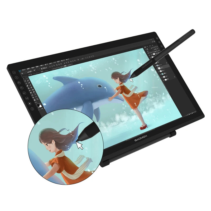 GAOMON Graphics Tablet PD2200 21.5 Inch Anti-Glare Screen Pen Display for Drawing with 8 Shortcut Keys Adjustable Stand Glove