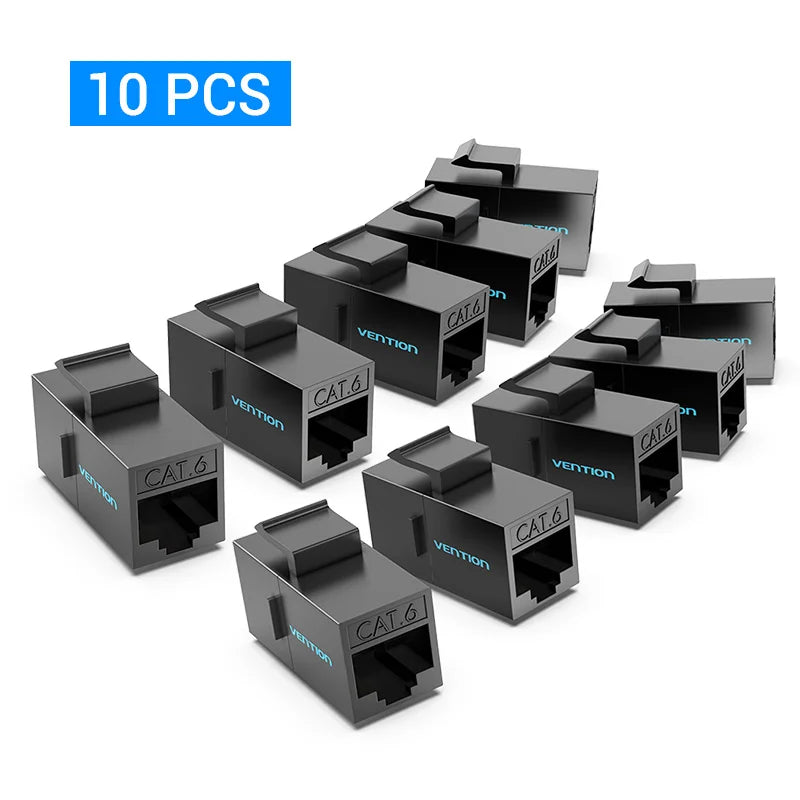 Vention RJ45 Connector Cat6 Cat5e Ethernet Cable Extender Adapter Female to Female Extension for Ethernet Cable RJ45 Coupler