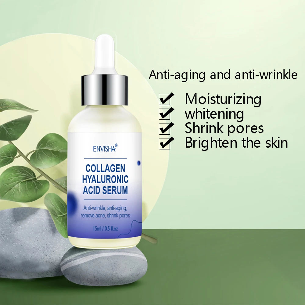 ENVISHA Face Skin Care Collagen Hyaluronic Acid Serum Retinol Vitamin Anti-Aging Wrinkle Moisturizing Whitening Shrink Pores
