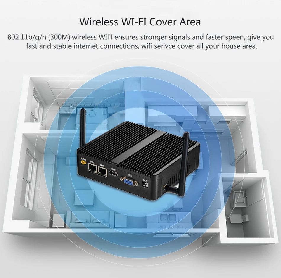Industrial Fanless Mini PC Celeron J4125 Core i3-5005U Dual LAN 2*COM HDMI WIFI Windows 10 Nettop Office Computer minipc Desktop