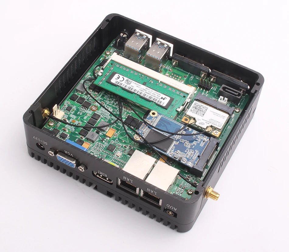 Industrial Fanless Mini PC Celeron J4125 Core i3-5005U Dual LAN 2*COM HDMI WIFI Windows 10 Nettop Office Computer minipc Desktop