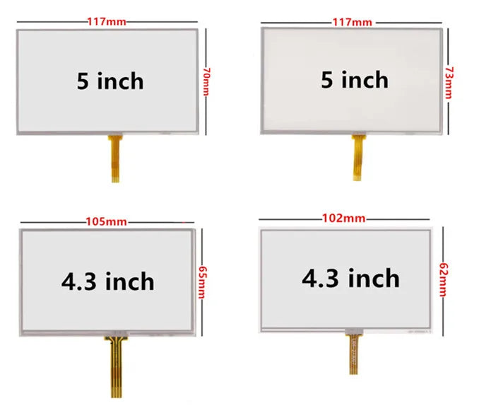4.3/5 Inch Universal Resistance Digitizer Touch Screen Panel Glass For GPS Navigation MP3 Replacement Parts