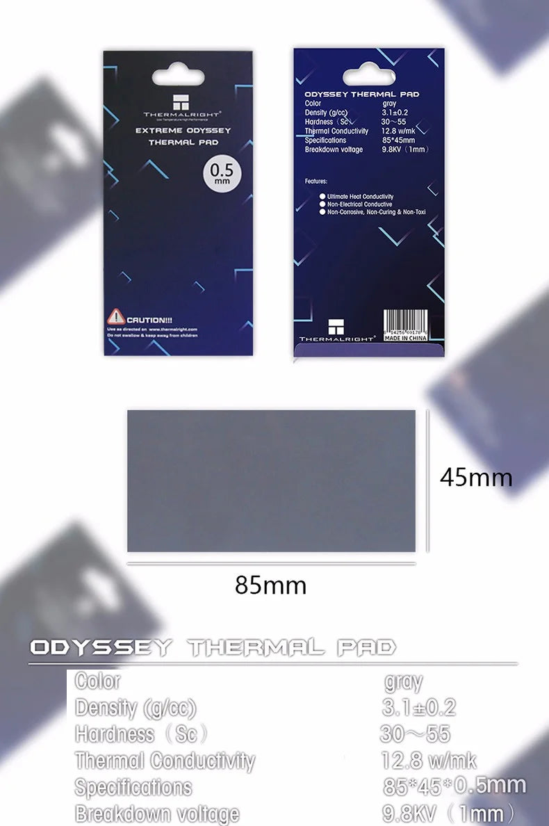 Thermalright ODYSSEY Heat Dissipation Silicone Pad CPU/GPU Graphics Card Thermal Pad Motherboard Silicone Grease Pad Multi-Size