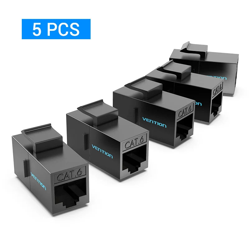 Vention RJ45 Connector Cat6 Cat5e Ethernet Cable Extender Adapter Female to Female Extension for Ethernet Cable RJ45 Coupler