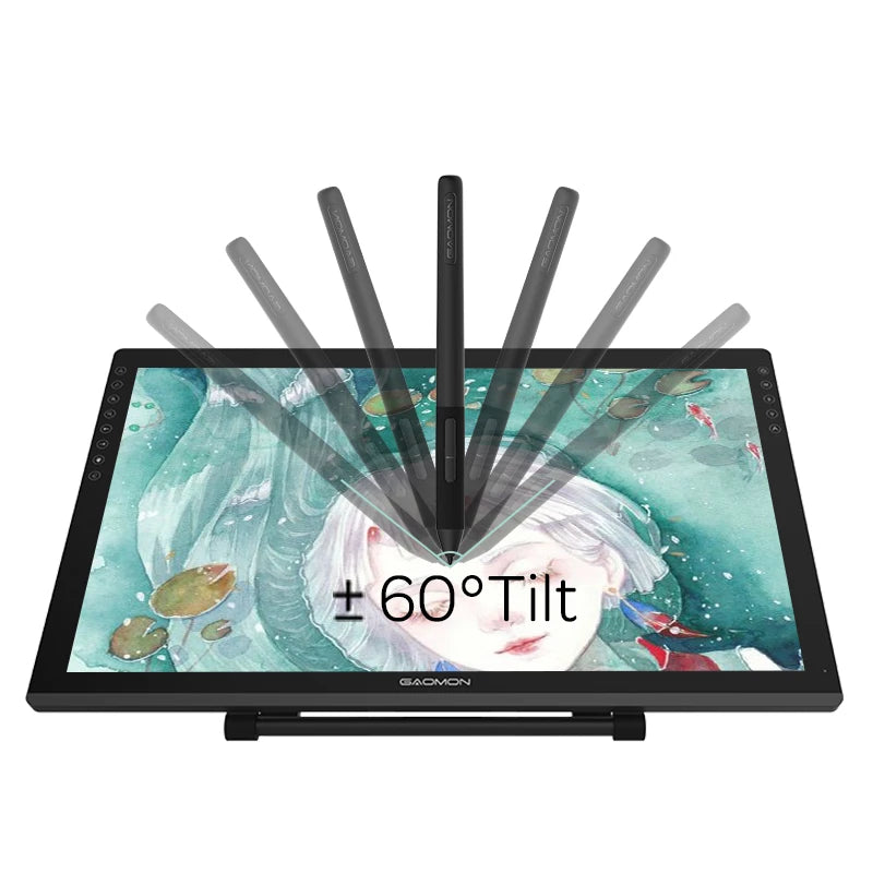 GAOMON Graphics Tablet PD2200 21.5 Inch Anti-Glare Screen Pen Display for Drawing with 8 Shortcut Keys Adjustable Stand Glove