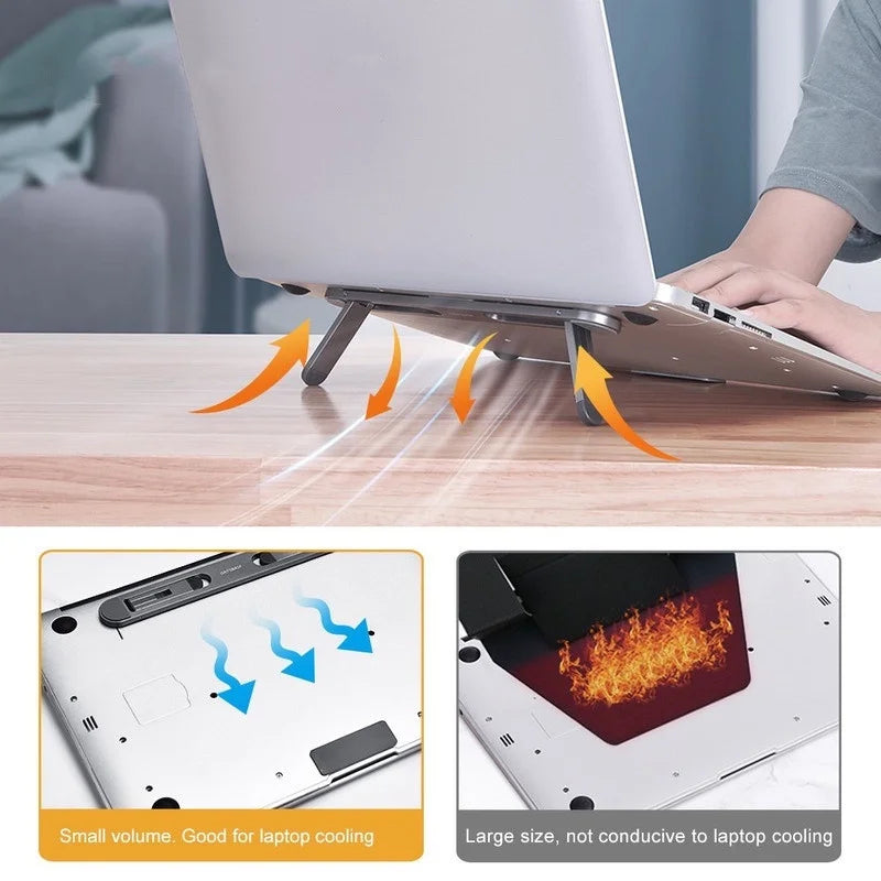 Foldable Portable Laptop Riser Stand Lightweight Adjustable Computer Holder for MacBook Air Ergonomic Tray Cooling Tablet Stand