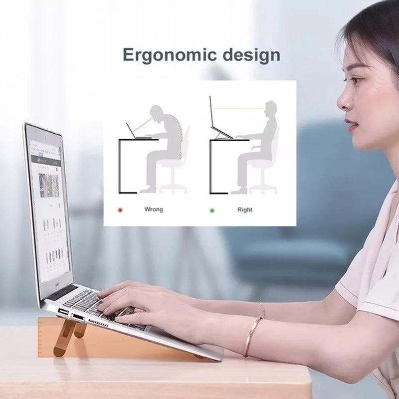 Foldable Portable Laptop Riser Stand Lightweight Adjustable Computer Holder for MacBook Air Ergonomic Tray Cooling Tablet Stand