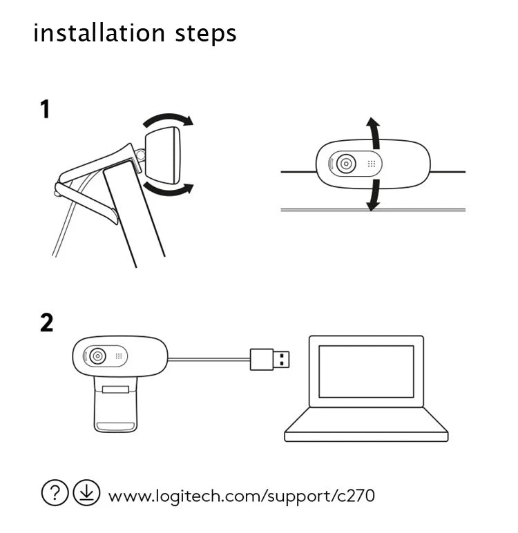 Logitech Webcam C270i HD Webcam 720P Network Built-in Microphone USB2.0 Webcam Chat Camera mini camera Webcam for pc