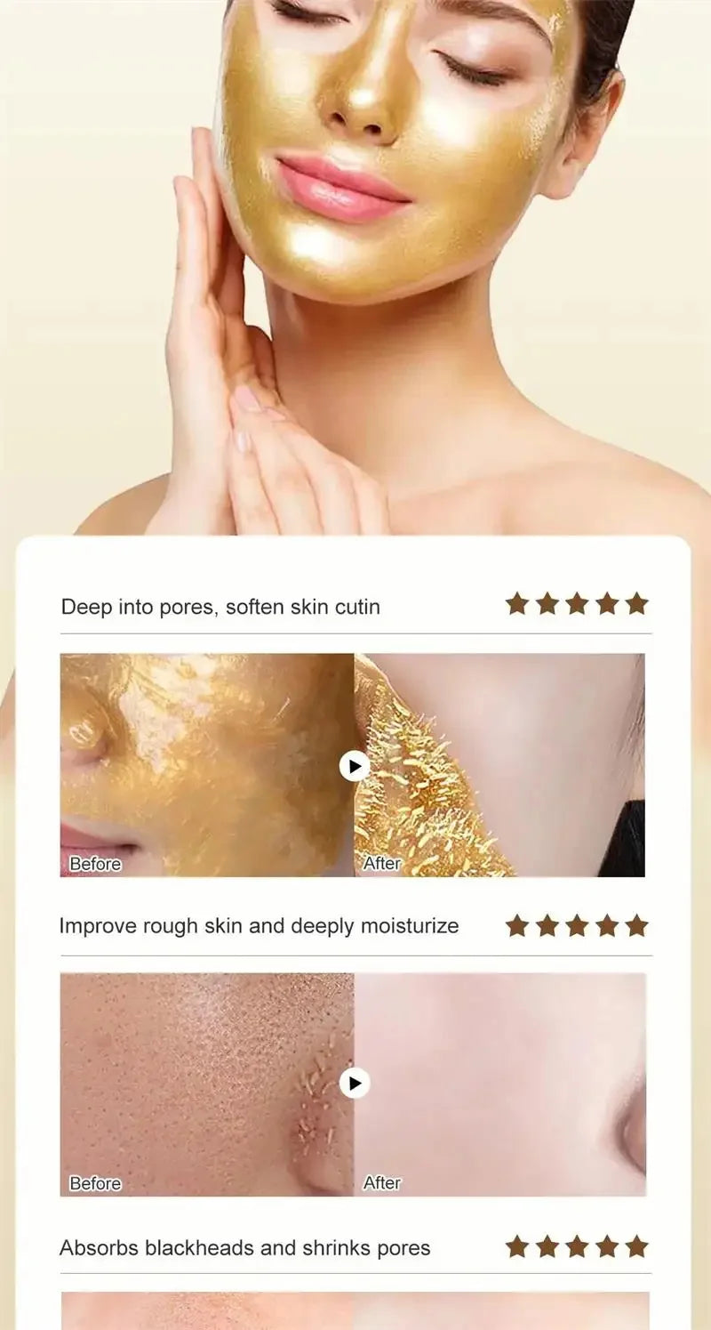 Gold Remove Blackhead Peel Mask Deep Cleansing Pore Dirt Cleansing Cosmetic Residue Exfoliating Cleansing Mask Oil Control Facia