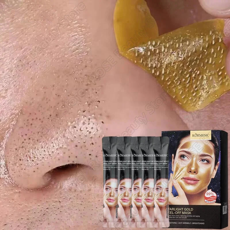 Gold Remove Blackhead Peel Mask Deep Cleansing Pore Dirt Cleansing Cosmetic Residue Exfoliating Cleansing Mask Oil Control Facia