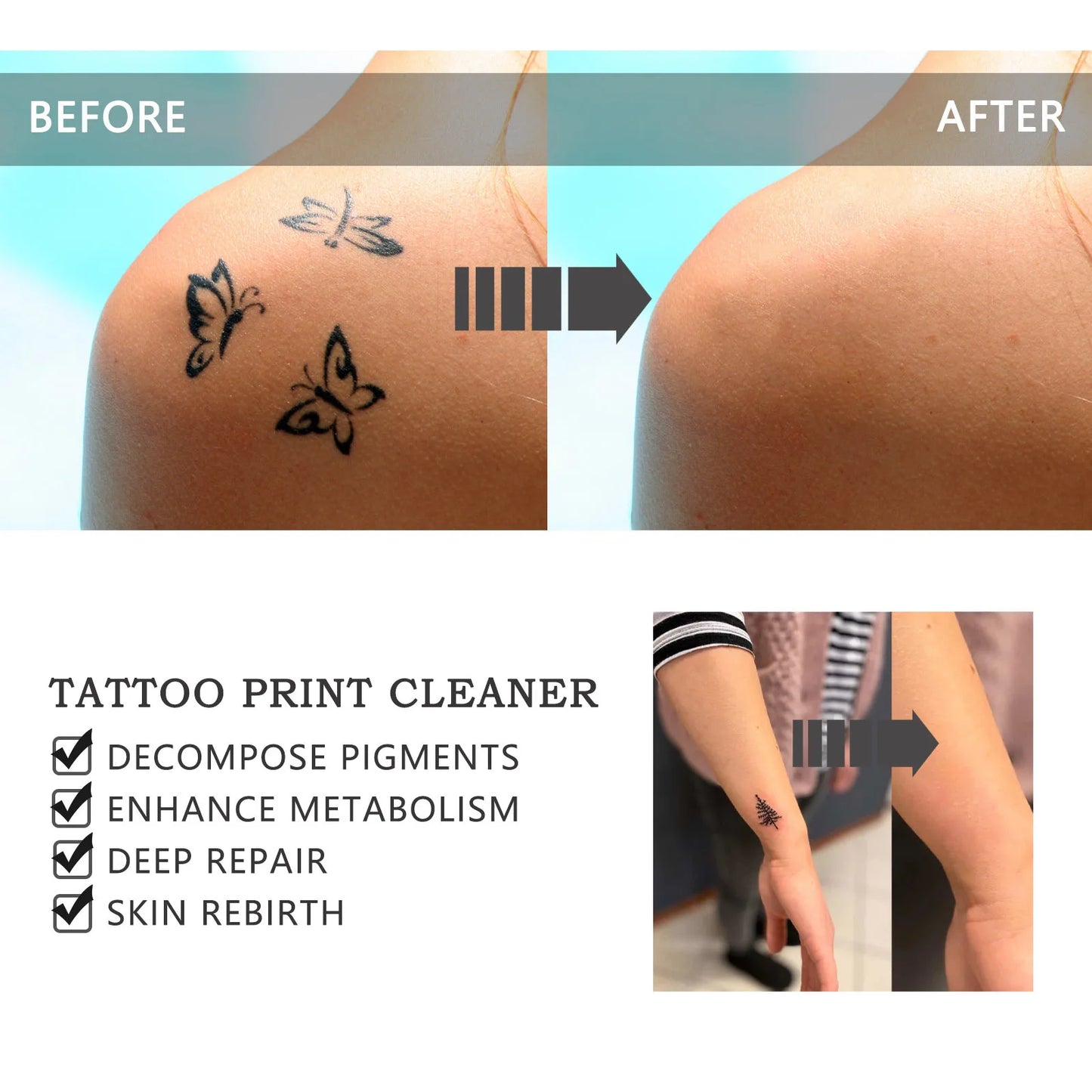Tattoo Removal Cream Tattoo Color Fade Bleaching Makeup Eyebrow Lips Eyeliner Body Quick Elimination Permanent Tattoo Remover