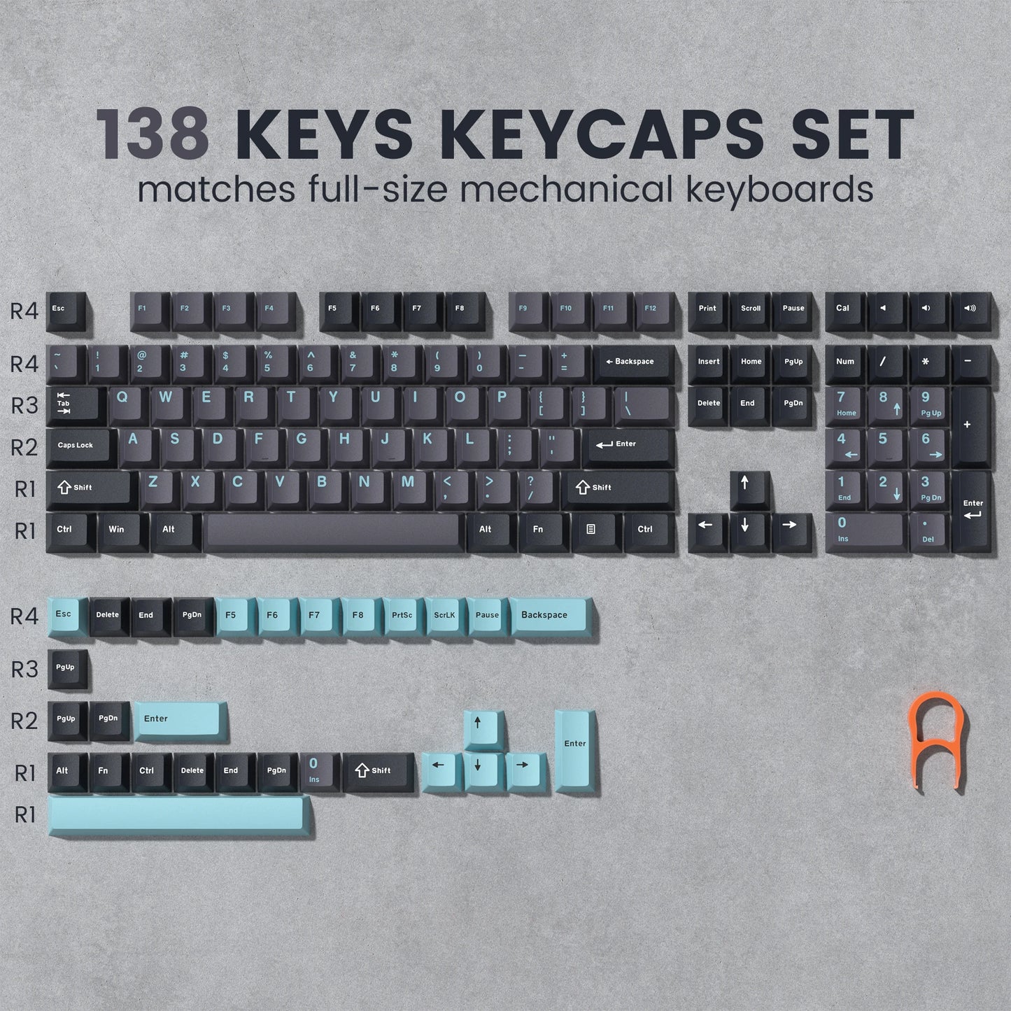 Womier 122 Keys Retro Black PBT Keycap Double Shot Cherry Profile Key caps for Cherry MX Switches Mechanical Gamer Keyboard