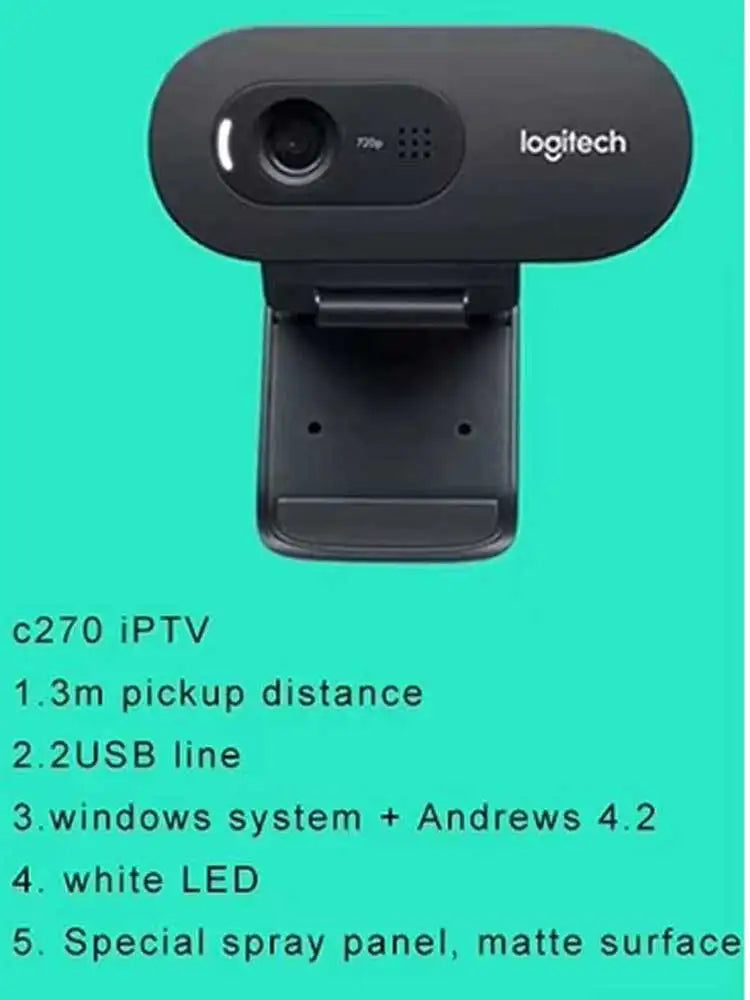 Logitech Webcam C270i HD Webcam 720P Network Built-in Microphone USB2.0 Webcam Chat Camera mini camera Webcam for pc