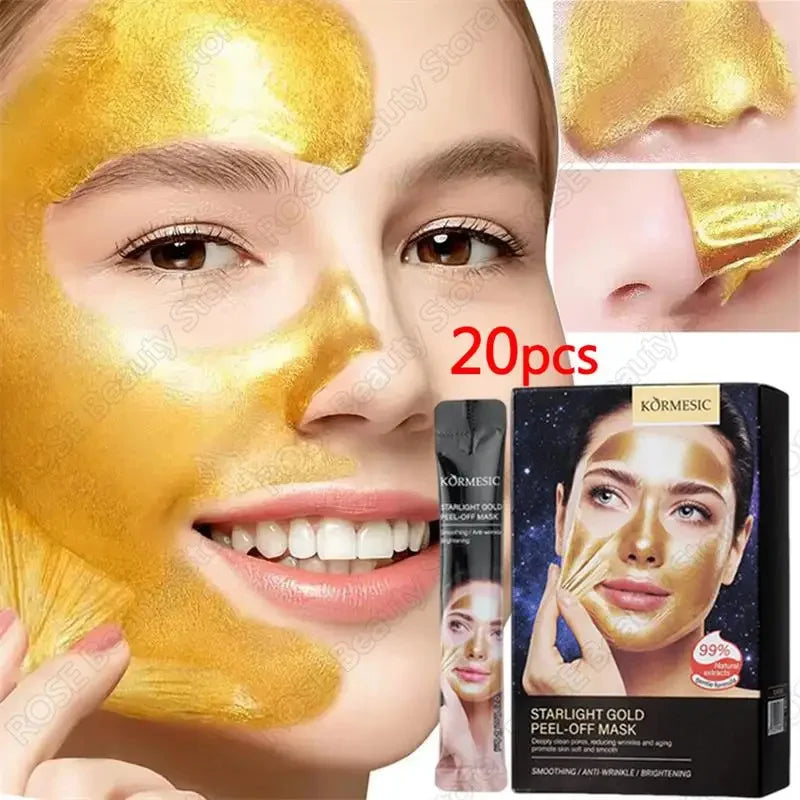 Gold Remove Blackhead Peel Mask Deep Cleansing Pore Dirt Cleansing Cosmetic Residue Exfoliating Cleansing Mask Oil Control Facia