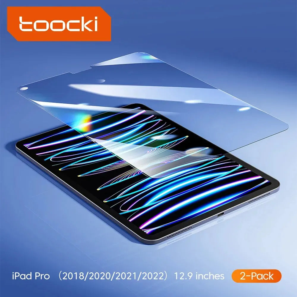 Toocki 2pcs Clear Screen Protector For Ipad 9 8 7 6 5 9th Generation 8th 7th Tempered Glass For Ipad Pro 12.9 11 10.2 Air 5 4