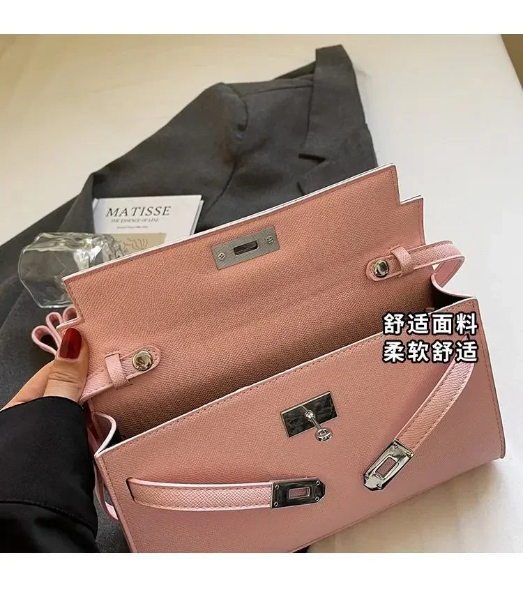 2025 New Designer Shoulder Bag Genuine Leather Crossbody Purse for Women Fashion Casual Office Handbag with Gold Chain Strap
