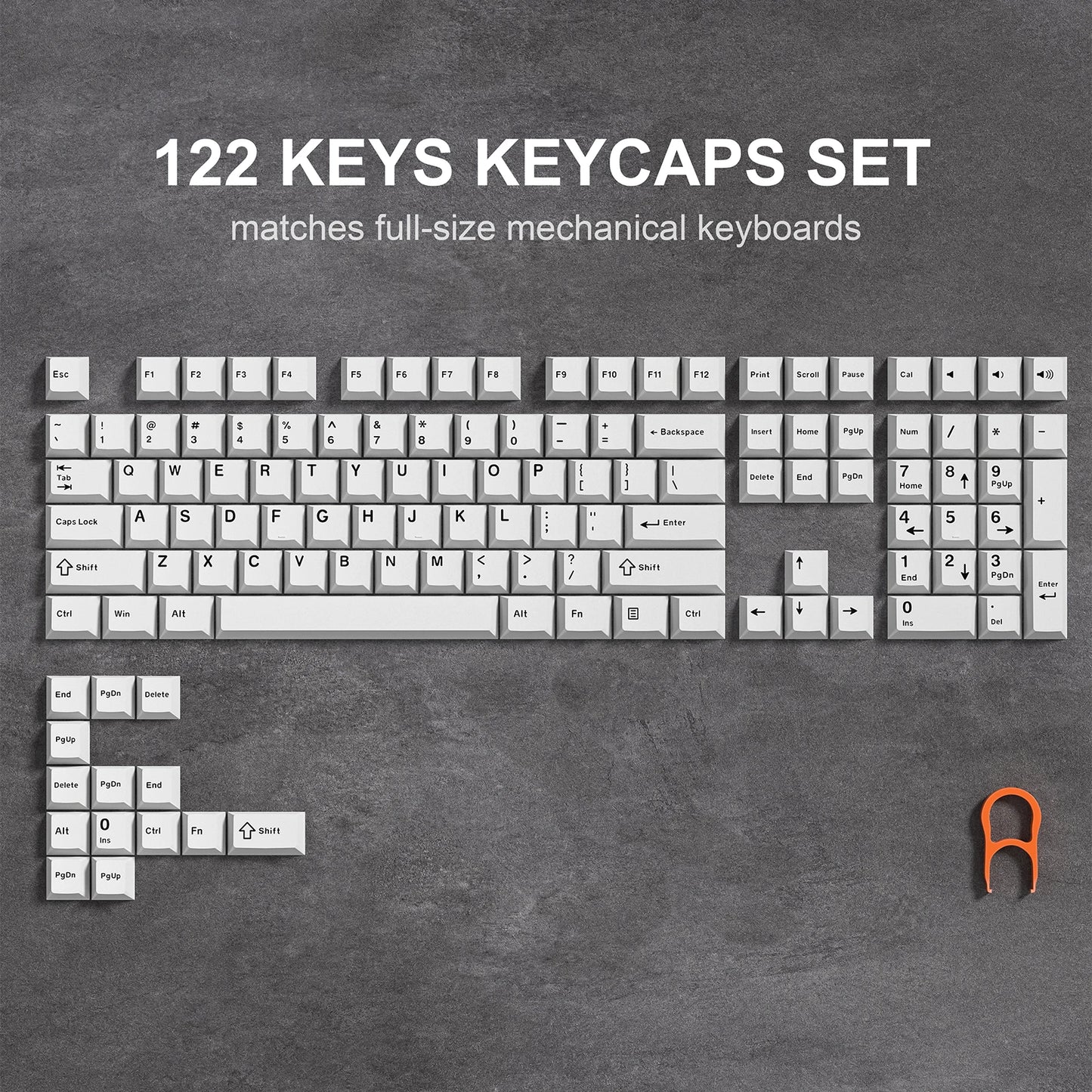 Womier 122 Keys Retro Black PBT Keycap Double Shot Cherry Profile Key caps for Cherry MX Switches Mechanical Gamer Keyboard