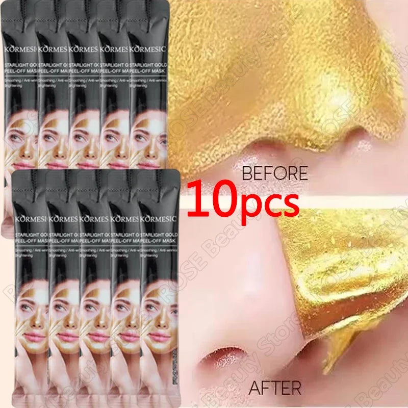 Gold Remove Blackhead Peel Mask Deep Cleansing Pore Dirt Cleansing Cosmetic Residue Exfoliating Cleansing Mask Oil Control Facia