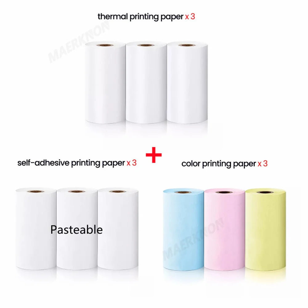 HD Mini Printer Thermal Paper Label Sticker Colorful Adhesive Self-adhesive Paper For Wireless Bluetooth Photo Inkless Printer