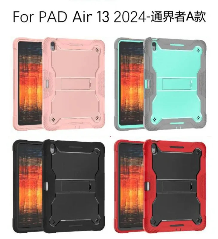 Armor Stand Back Case for IPad Air 13 Pro 13 Inch 2024 M2 M4 Tablet Cover for IPad Pro 12.9 2022 2021 2020 2018 Protective Cases