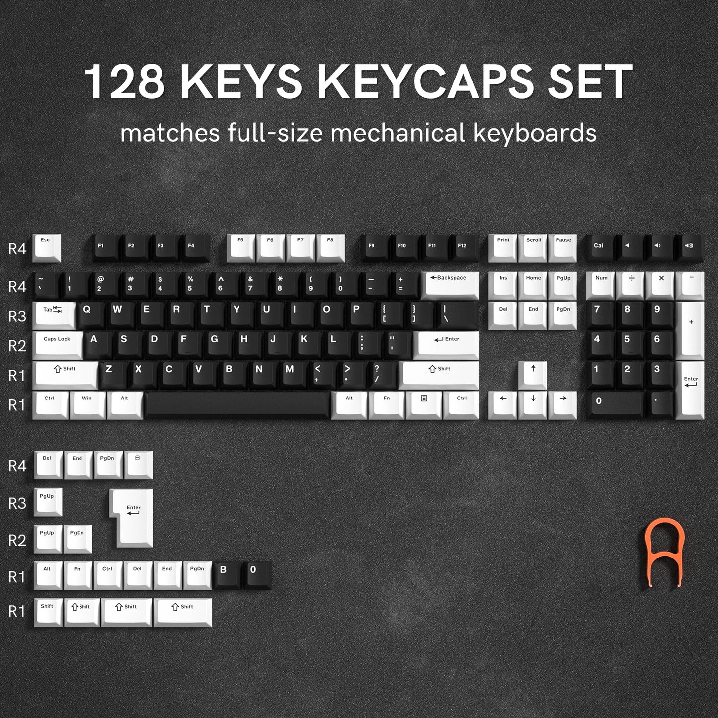 Womier 122 Keys Retro Black PBT Keycap Double Shot Cherry Profile Key caps for Cherry MX Switches Mechanical Gamer Keyboard