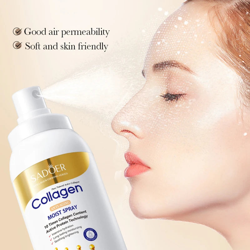 SADOER Collagen Anti Wrinkle Moisturizing Facial Spray Cream Hydrating Whitening Anti-aging Face Cream Toner Facial Lotion