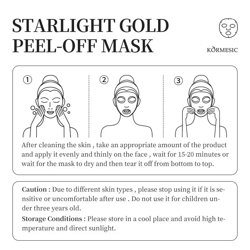 Gold Remove Blackhead Peel Mask Deep Cleansing Pore Dirt Cleansing Cosmetic Residue Exfoliating Cleansing Mask Oil Control Facia