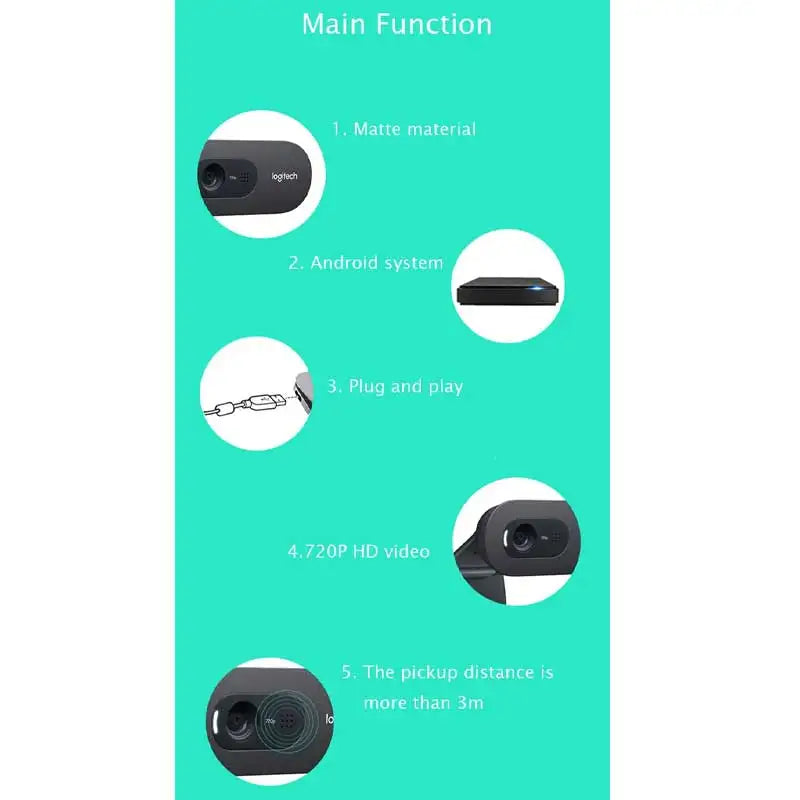 Logitech Webcam C270i HD Webcam 720P Network Built-in Microphone USB2.0 Webcam Chat Camera mini camera Webcam for pc