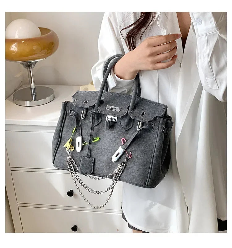 Vintage Distressed Denim Crossbody Bag 2025 Spring Summer Boho Chic Shoulder Purse for Women - Funny Ripped Designer Handbag