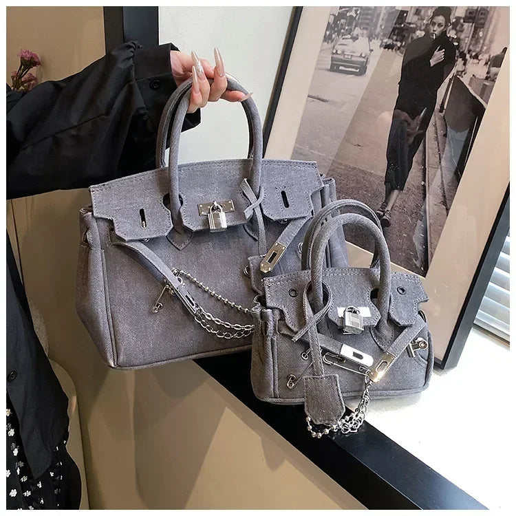 Vintage Distressed Denim Crossbody Bag 2025 Spring Summer Boho Chic Shoulder Purse for Women - Funny Ripped Designer Handbag