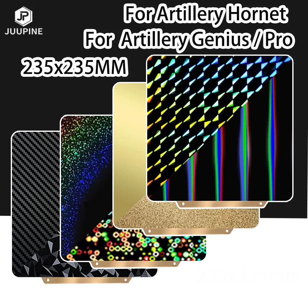 For Artillery Genius / Pro Build Plate For Artillery Hornet PEY PEO PET PEI Sheet 235x235 Magnetic Spring Steel Sheet Heat Bed
