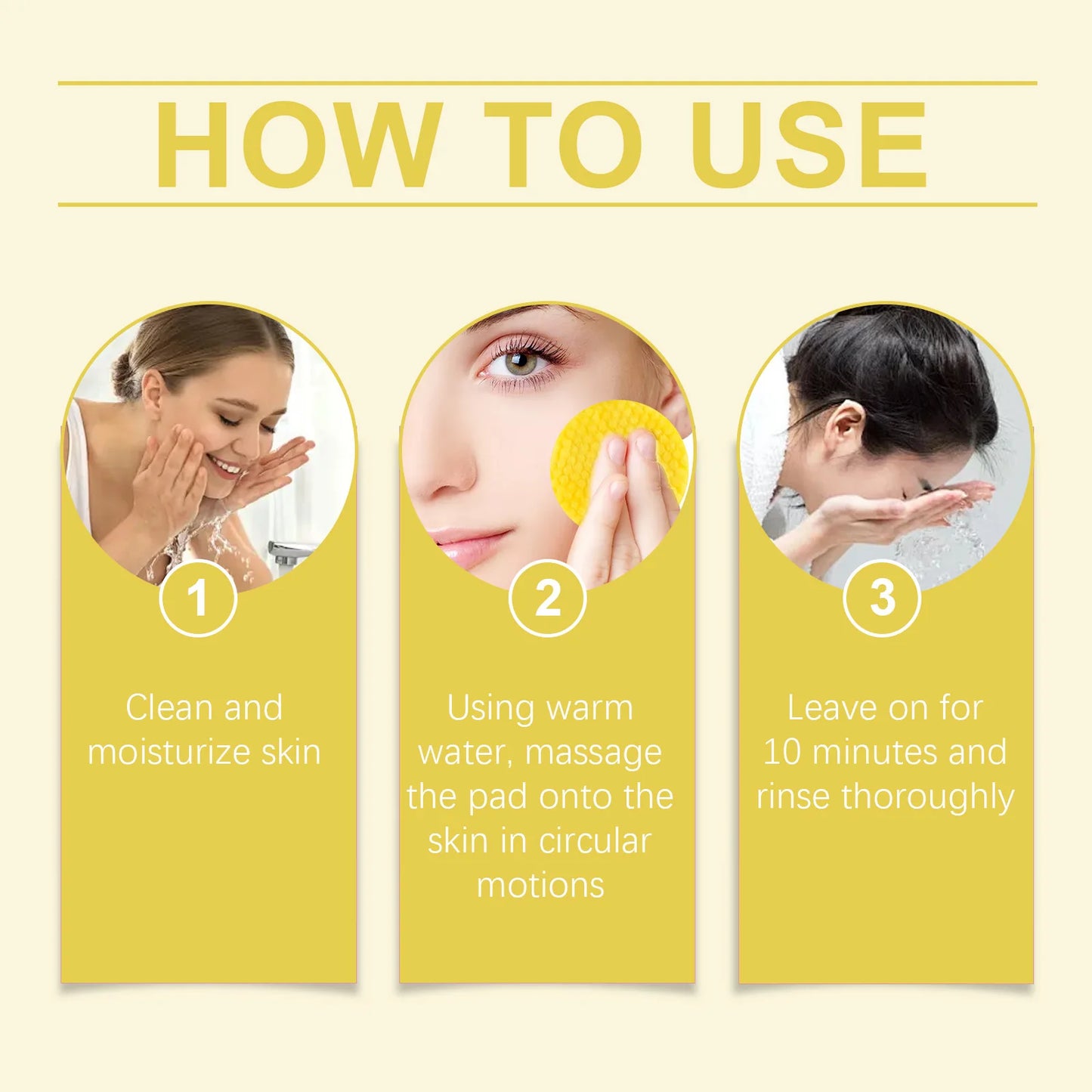 Turmeric Kojic Acid Cleansing Pads Exfoliating Remove Dead Skin Acne Fade Melanin Oil Control Nourish Glow Facial Wash Sponges
