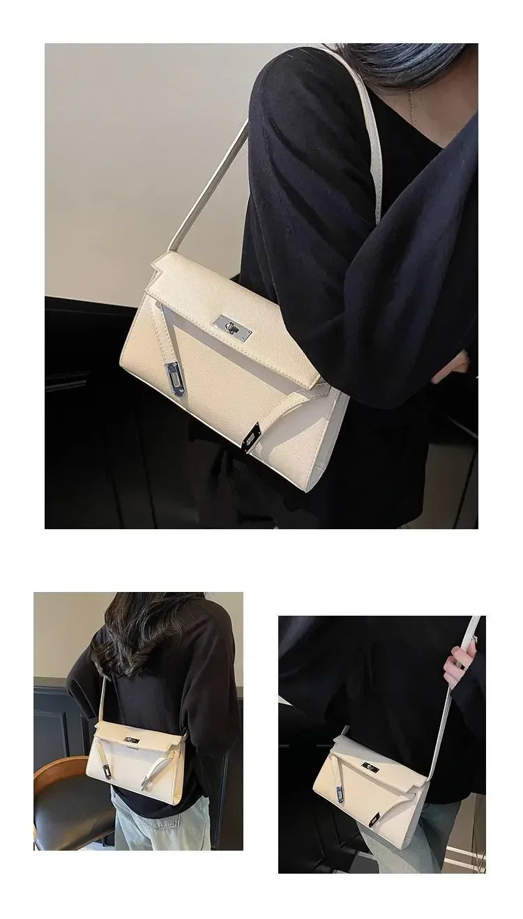 2025 New Designer Shoulder Bag Genuine Leather Crossbody Purse for Women Fashion Casual Office Handbag with Gold Chain Strap
