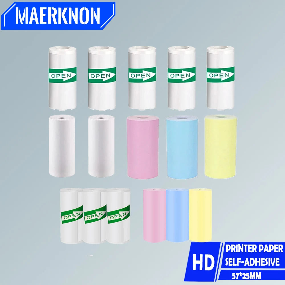 HD Mini Printer Thermal Paper Label Sticker Colorful Adhesive Self-adhesive Paper For Wireless Bluetooth Photo Inkless Printer