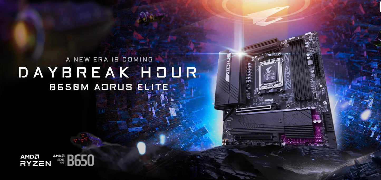 GIGABYTE B650M AORUS ELITE New 12+2+2 phase power Micro-ATX AMD B650 DDR5 6600(OC) MHz M.2 USB3.2 192G Socket AM5 Motherboard