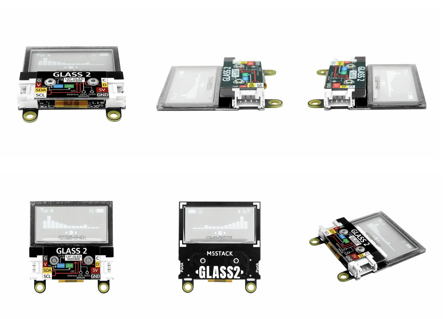 M5Stack Official Glass2 Unit with 1.51inch Transparent OLED