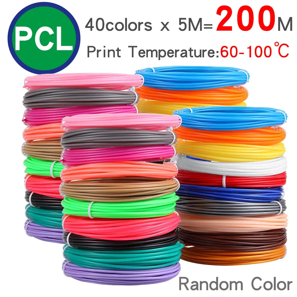 PCL Low Temperature 3D Pen Filament 1.75MM,Suitable For Low Temperature Children's 3D Pen, Bright Colors,Odorless and smokeless