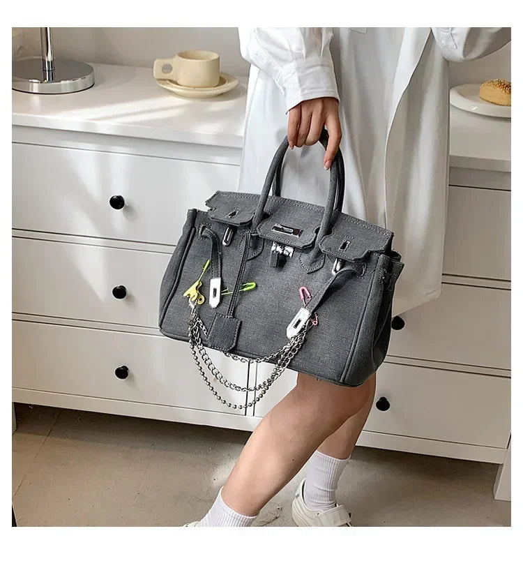Vintage Distressed Denim Crossbody Bag 2025 Spring Summer Boho Chic Shoulder Purse for Women - Funny Ripped Designer Handbag