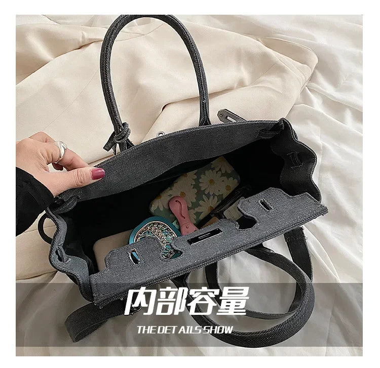 Vintage Distressed Denim Crossbody Bag 2025 Spring Summer Boho Chic Shoulder Purse for Women - Funny Ripped Designer Handbag