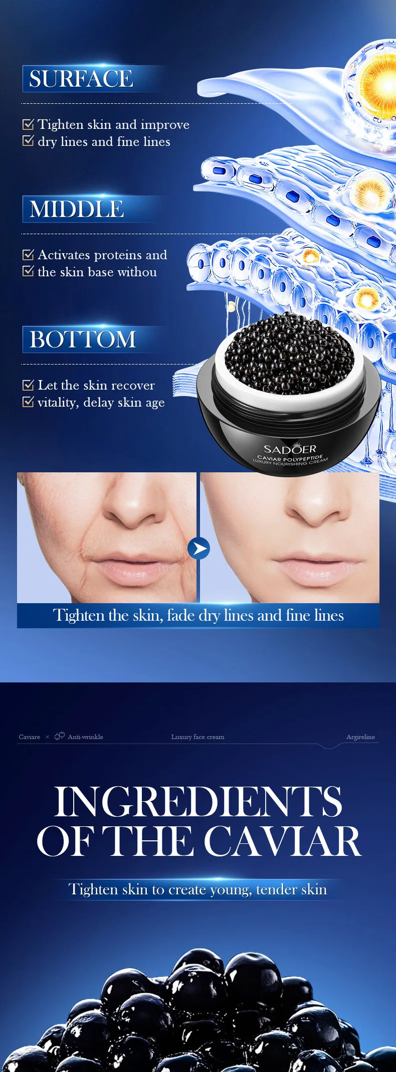 Instant Remove Wrinkle Cream Retinol Face Anti-Aging Firming Lifting Fade Fine Lines Improve Skin Moisturize Brighten Skin Care
