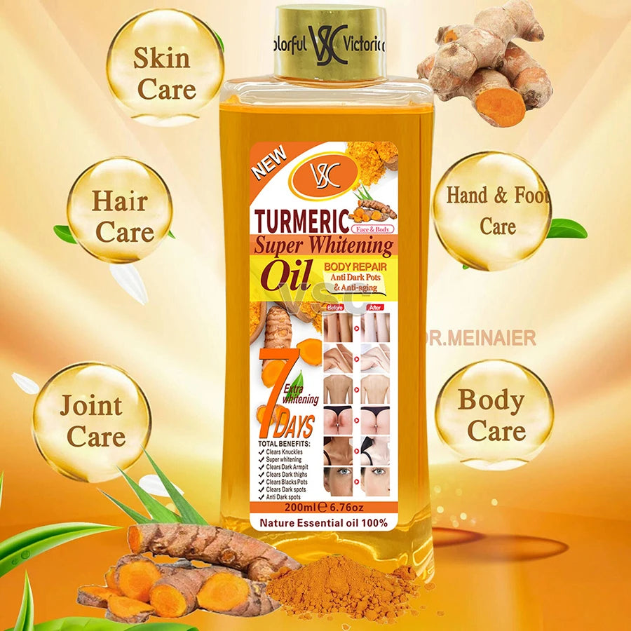 Turmeric Oil Essential Oil Ginger Deep Hydration Moisturizer Nourishing Smoothing Face Serum Oil Moisturizer Skin Care 200ml