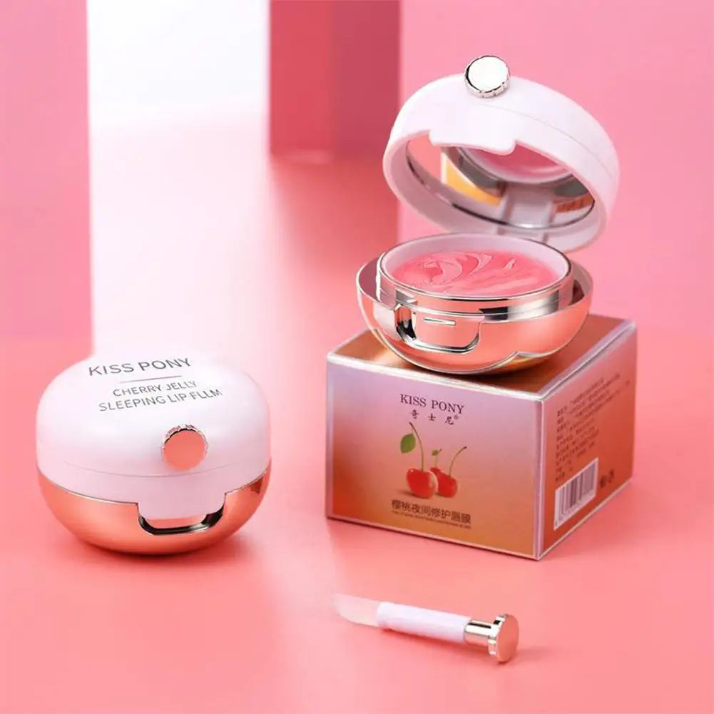 Cherry Lip Balm Anti-Cracking Fades Lips Lines Night Sleep Lip Mask Makeup Lipstick Base Moisturizing Nourishing Beauty Lip Care