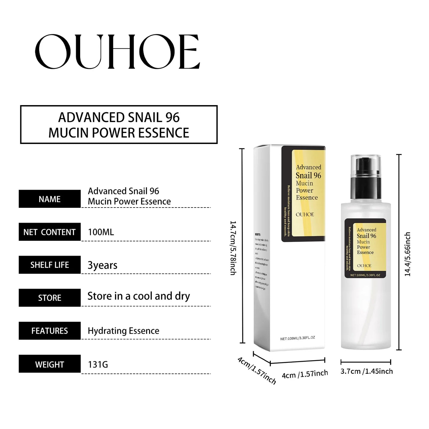 Advanced Snail 96 Mucin Power Essence Fading Fine Lines Moisturizing Lifting Firming Smoothing Nourishin Brightening Skin Care