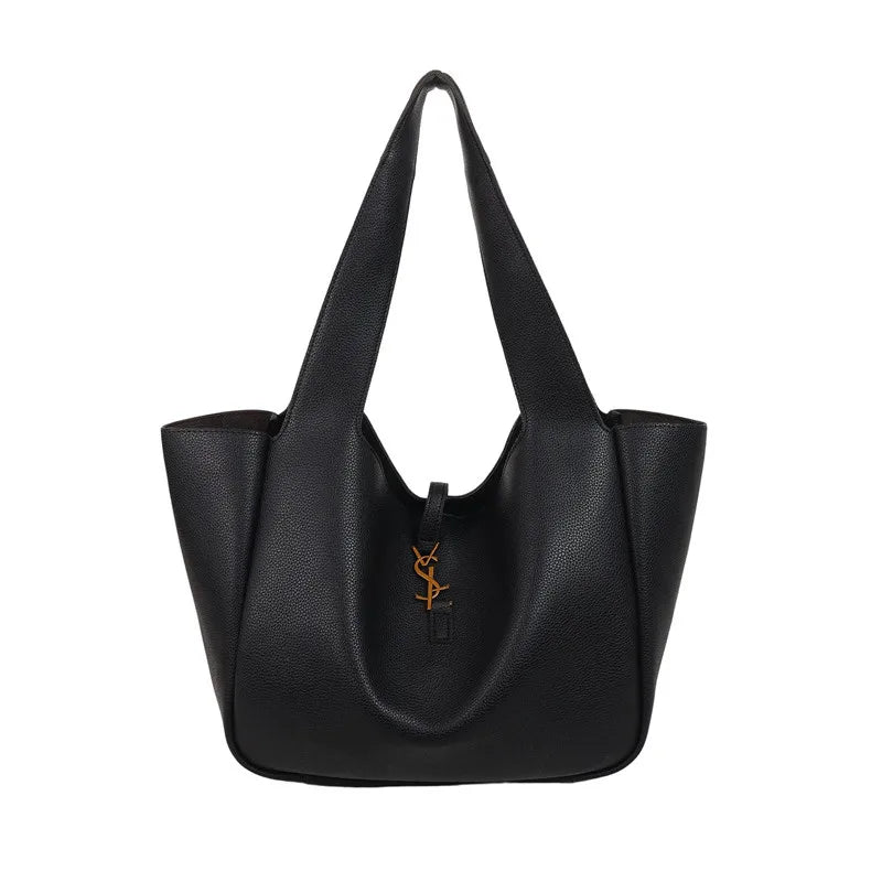 Luxury Shoulder Bag for Women 2025 - Minimalist Solid Color Tote, Spacious PU Leather Crossbody Purse, Elegant Underarm Handbag