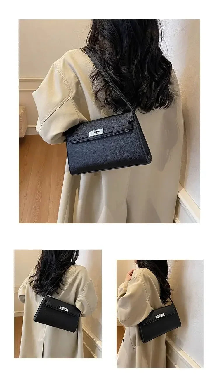 2025 New Designer Shoulder Bag Genuine Leather Crossbody Purse for Women Fashion Casual Office Handbag with Gold Chain Strap