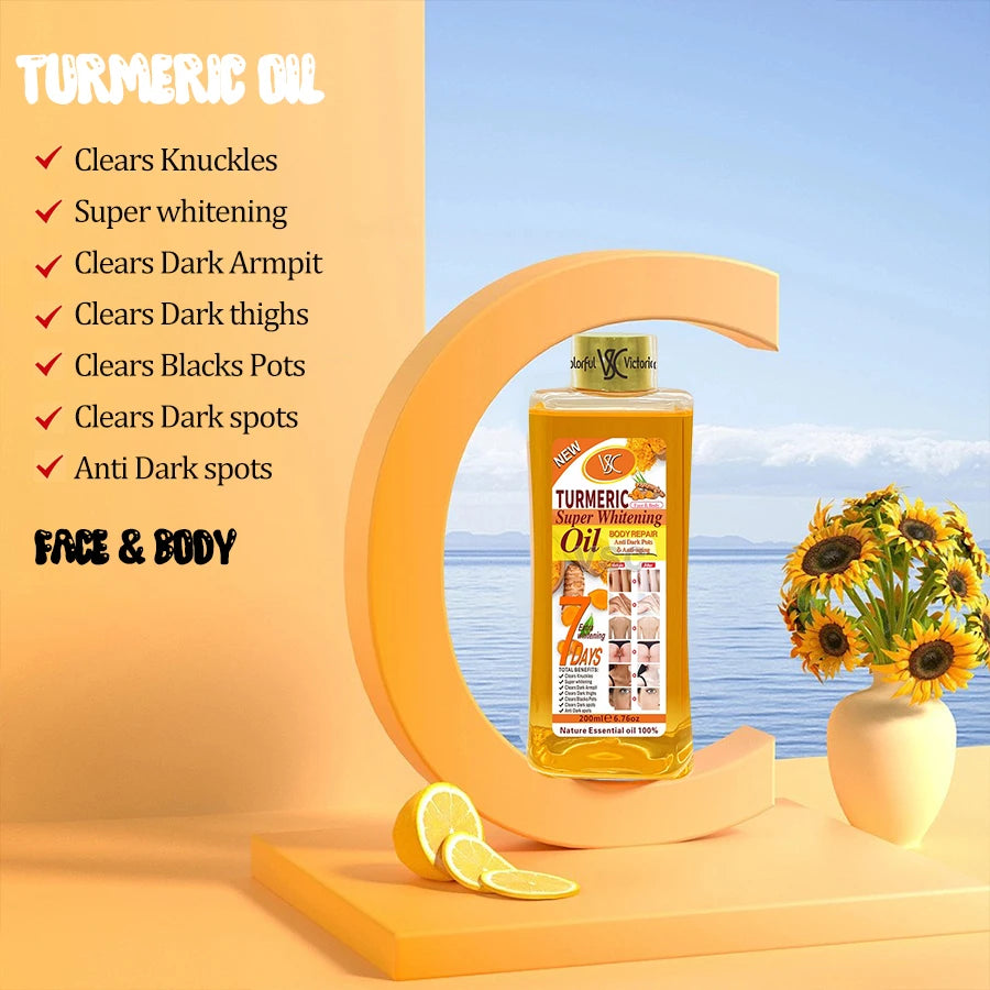 Turmeric Oil Essential Oil Ginger Deep Hydration Moisturizer Nourishing Smoothing Face Serum Oil Moisturizer Skin Care 200ml