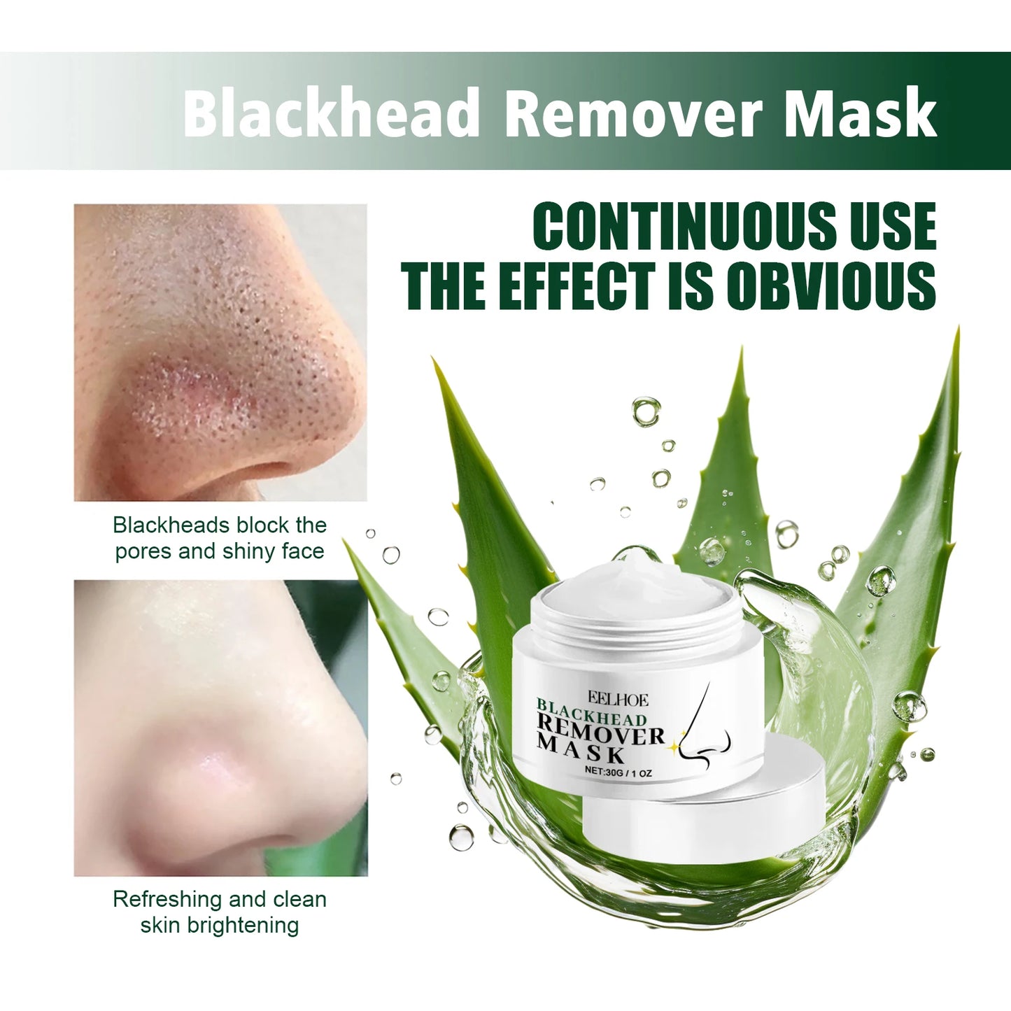 Blackhead Remover Nose Mask Deep Cleaning Shrink Pores Black Head Remove Stickers Peeling Black Head Strips Face Skin Care 60pcs