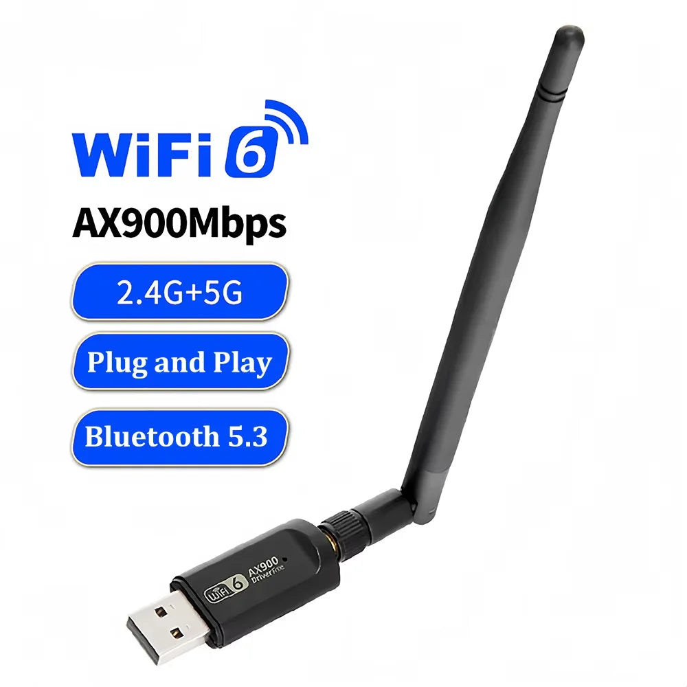 AX900 USB WiFi Adapter Dual Band Wi-Fi 6 Dongle Wireless Network Card Bluetooth 5.3 Receiver For PC Driver Free For Win10/11
